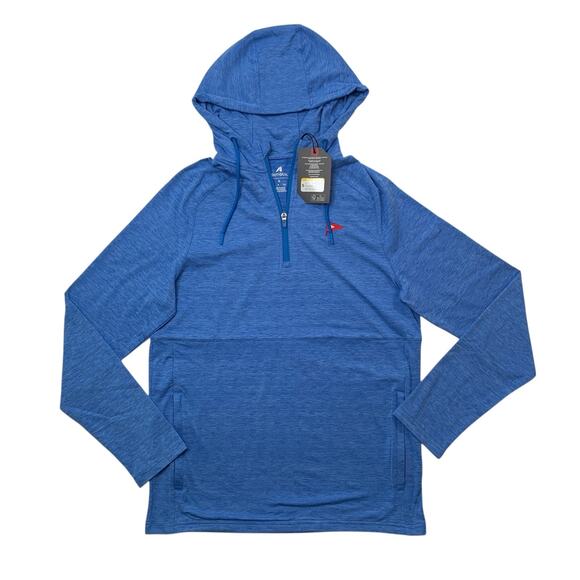 Antigua Sweatshirt Mens Small Aqua Blue Evening Spikes 2 Baruffa Hooded Pullover - Picture 1 of 14